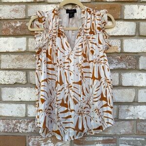 Rachel Roy Ruffled Capped Sleeved Top